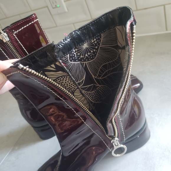 Burgandy Patent Leather Boots - Picture 5 of 5